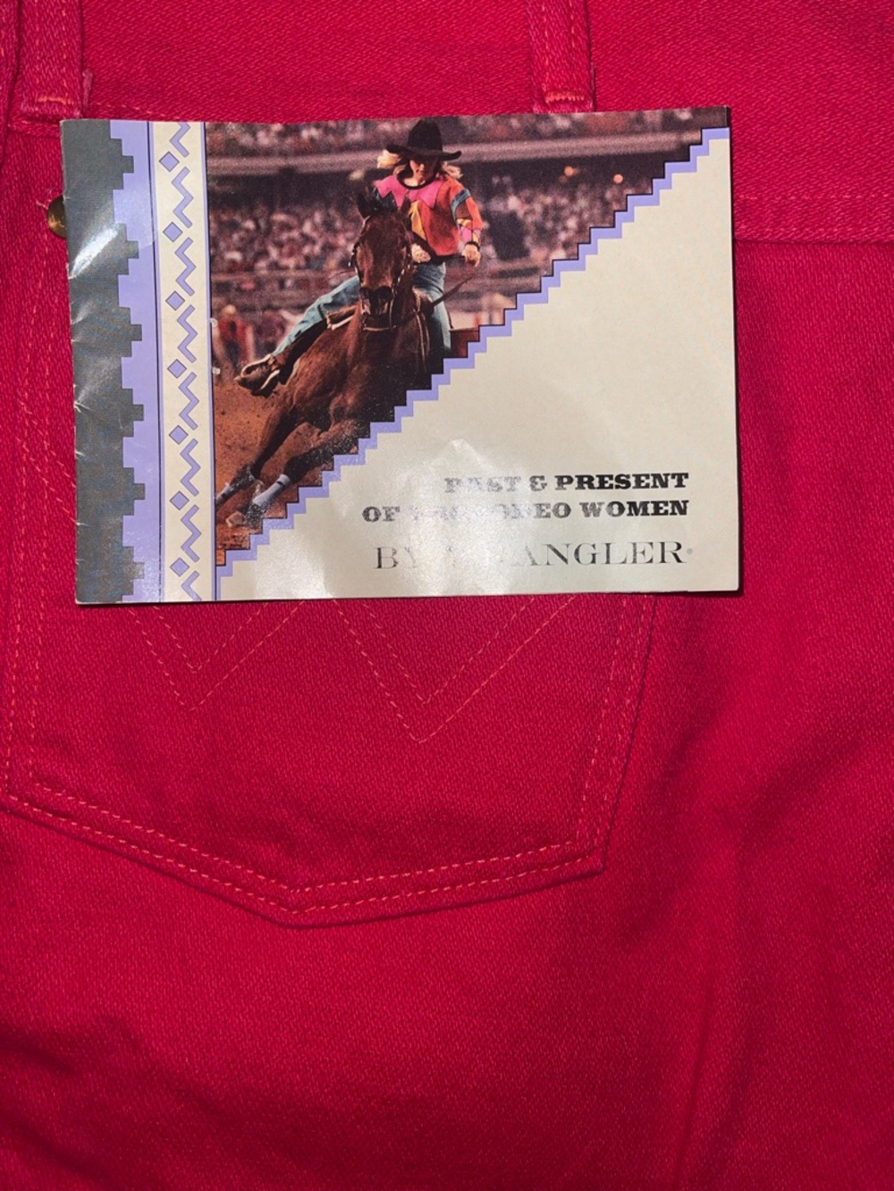 90’s Vintage Wrangler Misses Jeans in Vibrant Red- Heavy Denim NWT - Picture 3 of 6